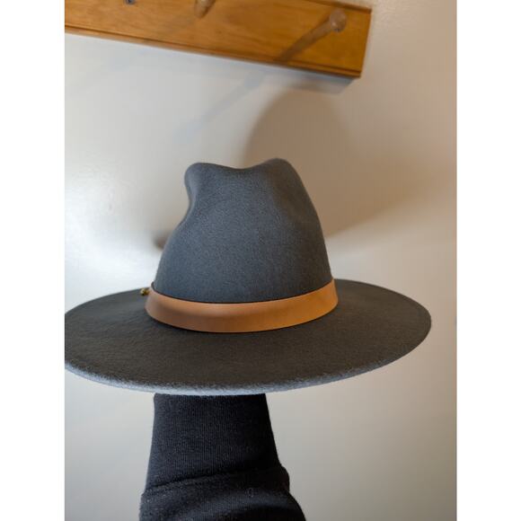 Lack of Color Gray Wool Fedora Hat Leather Band 100% Wool Western S/M main image 8